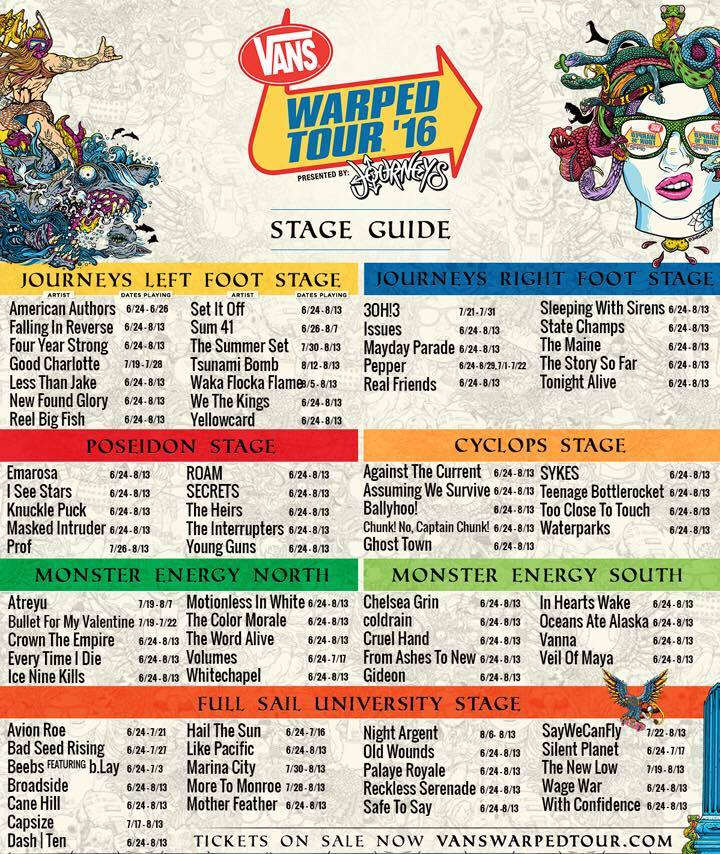 Vans Warped Tour Announce Stage Lineup! | Stage Right Secrets